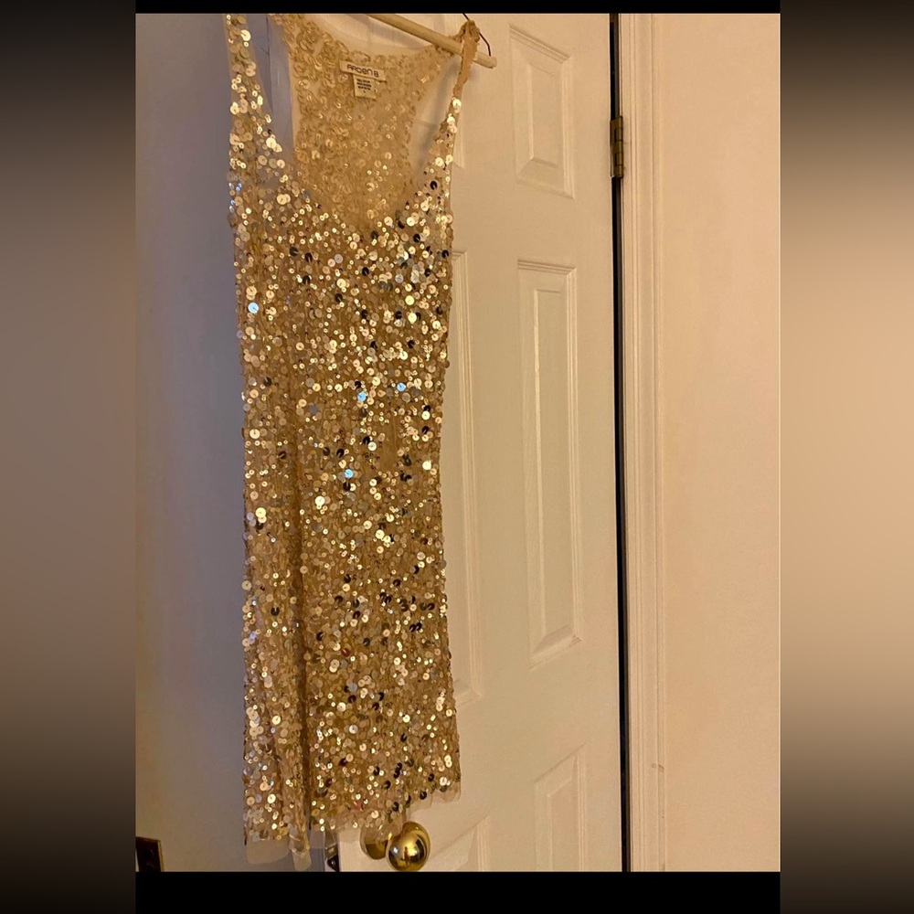 New Gold sparkly sheer dress with sequins